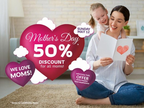 50% off for all mothers on Mother's Day